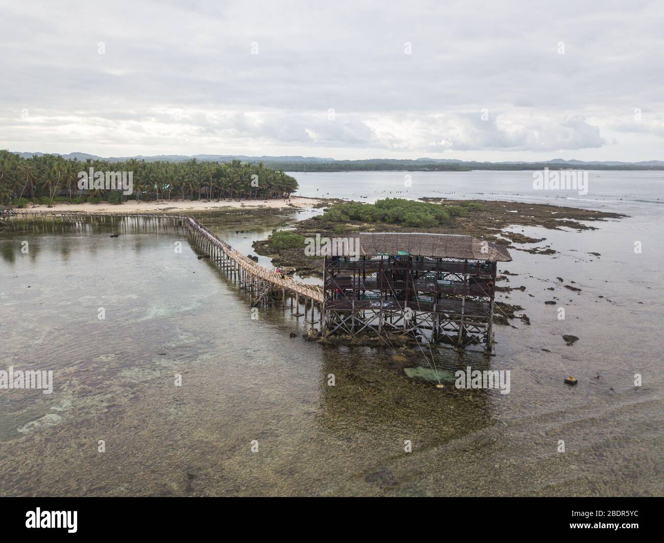 Antenna del punto di surf della spiaggia di Cloud 9 Foto Stock