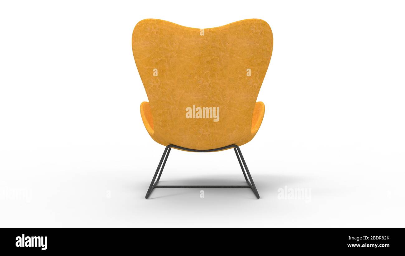 Rendering 3D di una poltrona retrò mobili isolato sfondo bianco Foto Stock