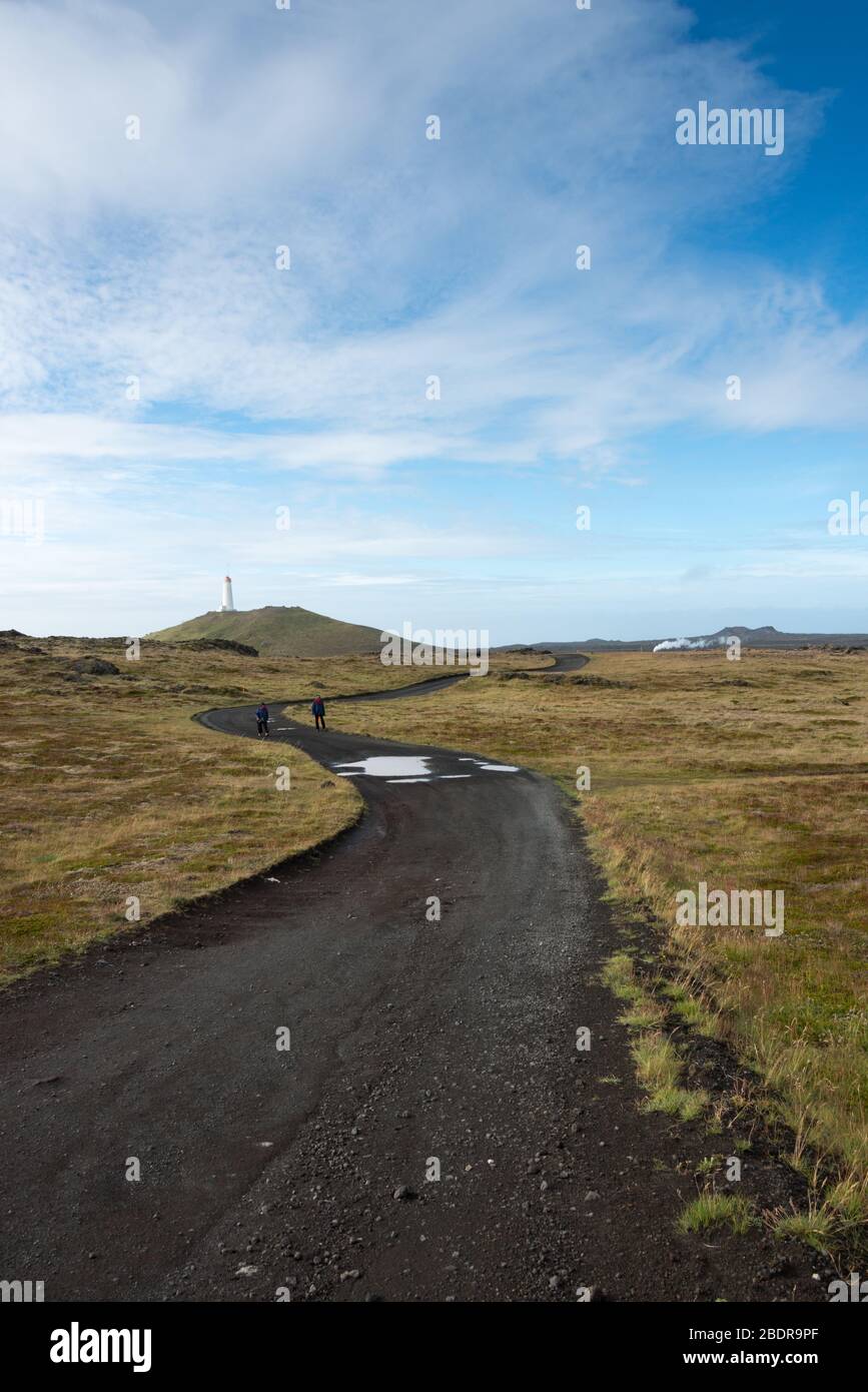 Reykjaneviti, il faro di Rekjanes, Islanda Foto Stock