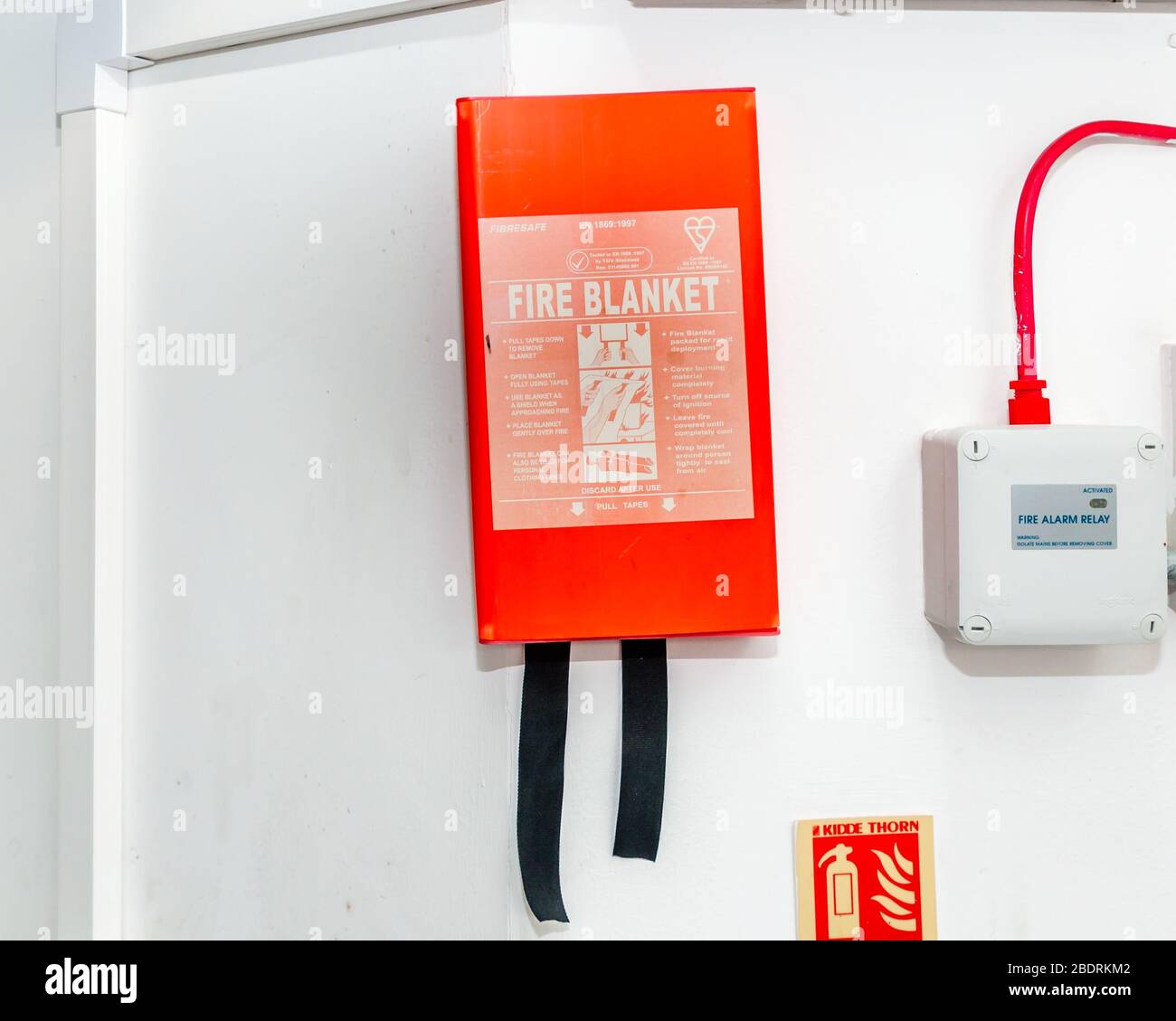 Coperta antincendio a parete Foto Stock