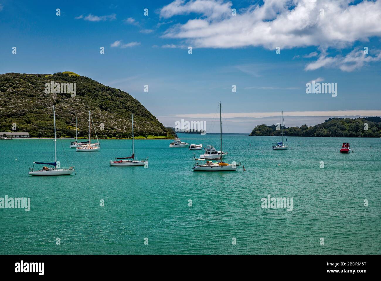 Barche a Parekura Bay, Bay of Islands area, Northland Region, North Island, Nuova Zelanda Foto Stock