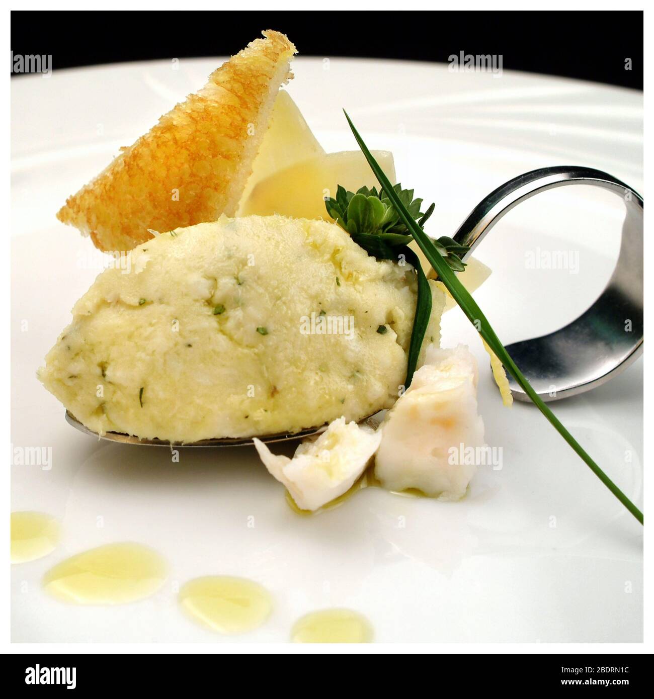 Ricette italiane, brandade di pesce d'allevamento Foto Stock