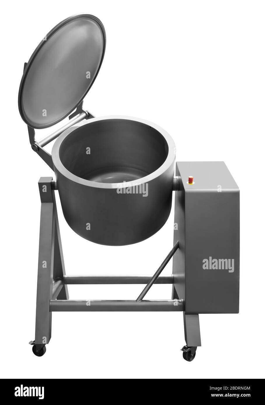 Fermo grande cucina elettrica la pentola con un coperchio e toccare Pannello di controllo isolato su uno sfondo bianco Foto Stock