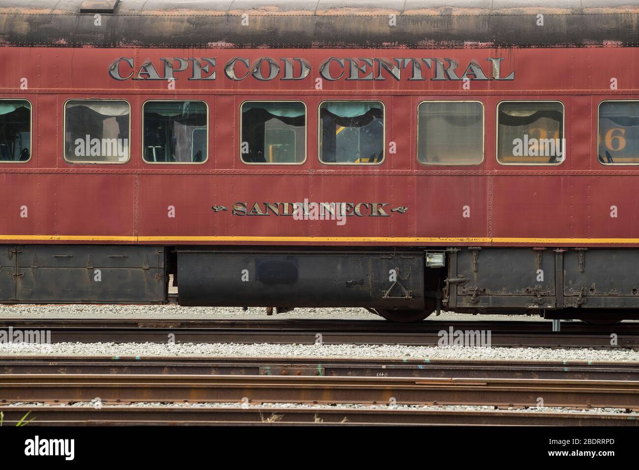 A Hyannis, Mass railyard. Ora utilizzato per i turisti e le passeggiate attraverso paludi, torbiere ecc lezioni di storia! Intrattenimento perfetto per turisti e bambini. Foto Stock