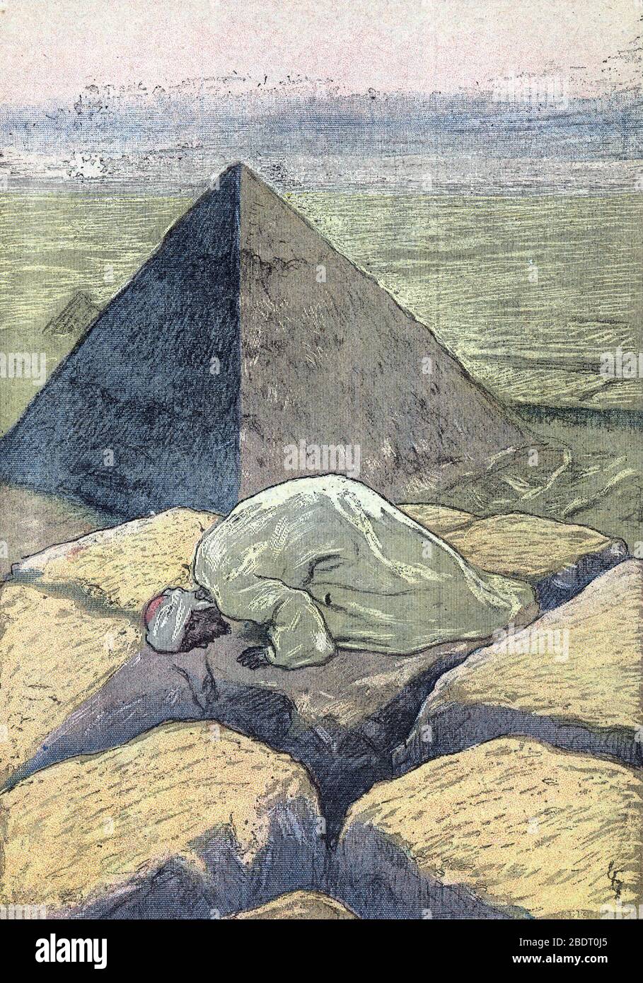 'Priere d'un musulman tourne vers la Mecque, Egypte' (preghiera musulmana in Egitto) Illustrazione da 'le Pelerin' 6/05/1934 Collezione privata Foto Stock