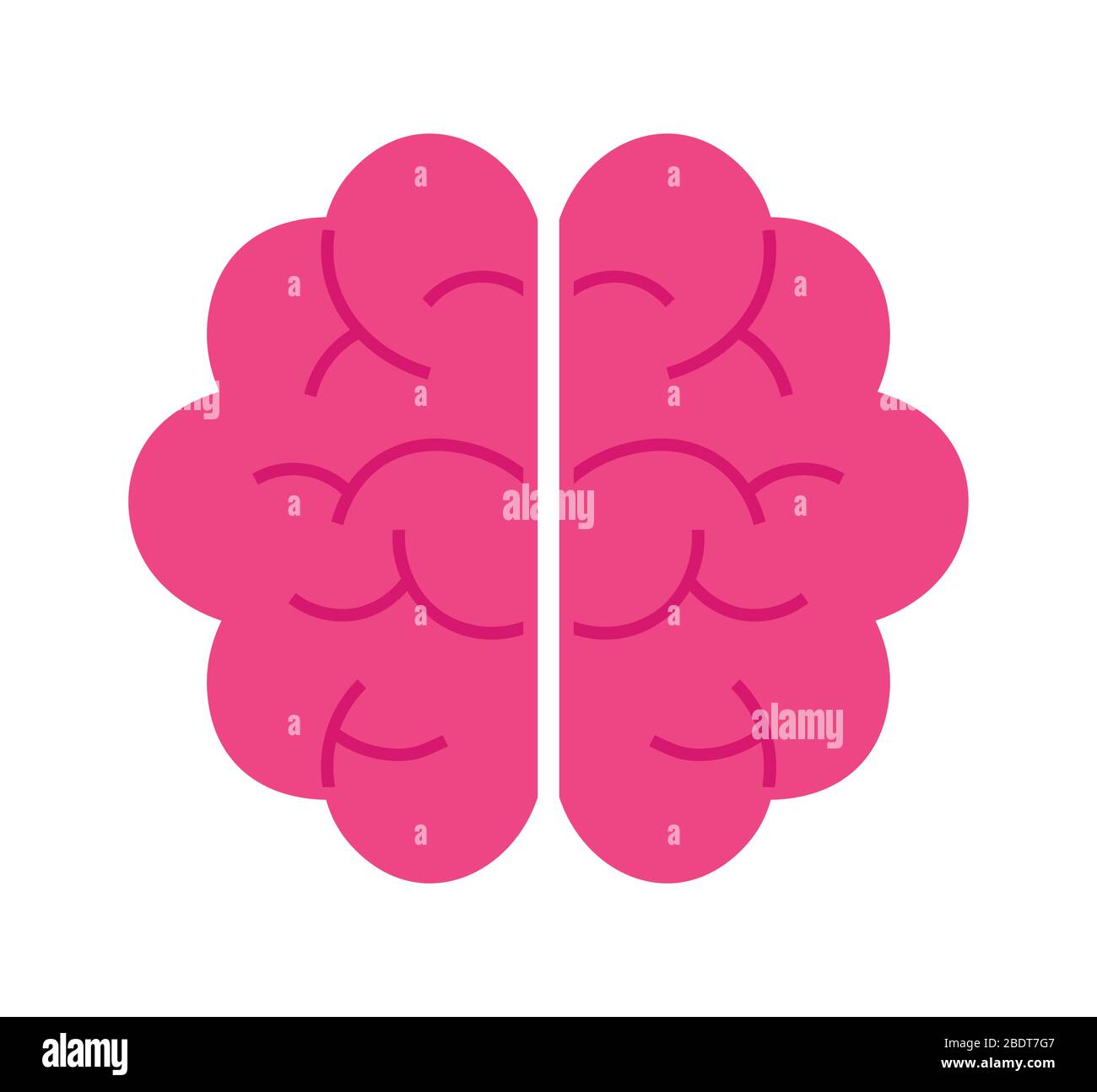 Illustrazione del vettore cerebrale umano di colore piatto. Illustrazione Vettoriale