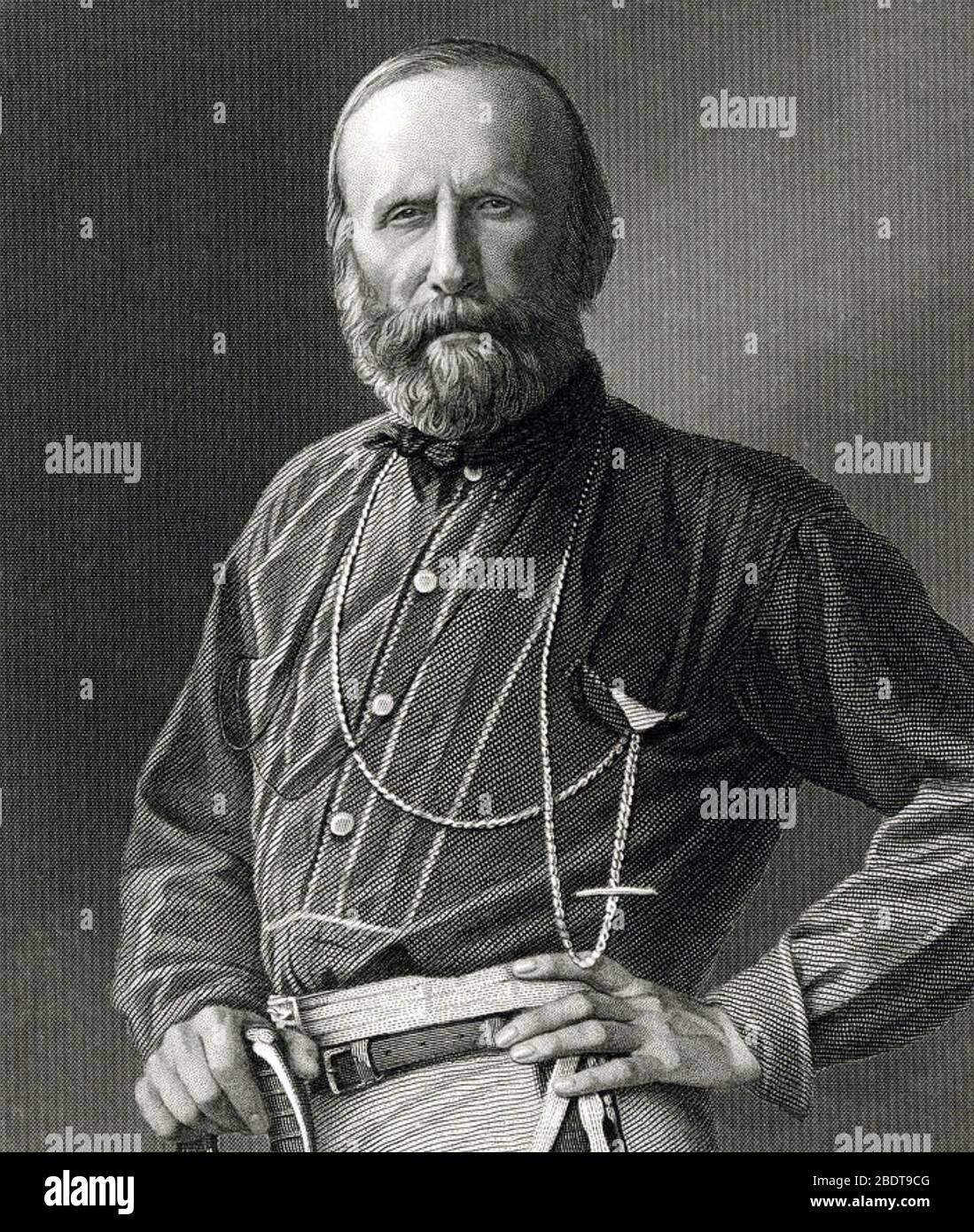 GIUSEPPE GARIBALDI (1807-1882) soldato italiano, patriota circa 1866 Foto Stock