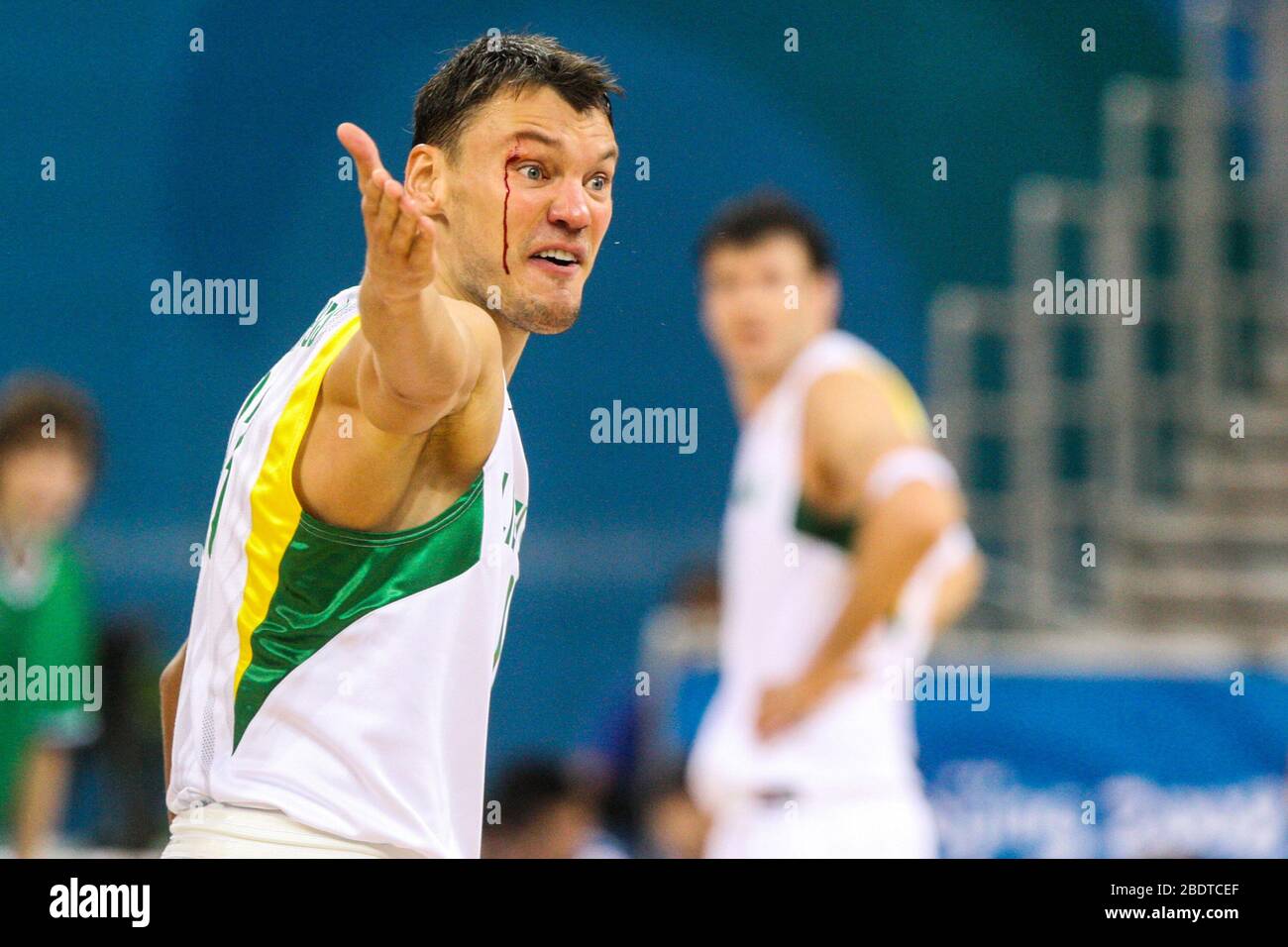 Sarunas Jasikevicius della Lituania. Giocatore di pallacanestro lituano e allenatore. Foto Stock