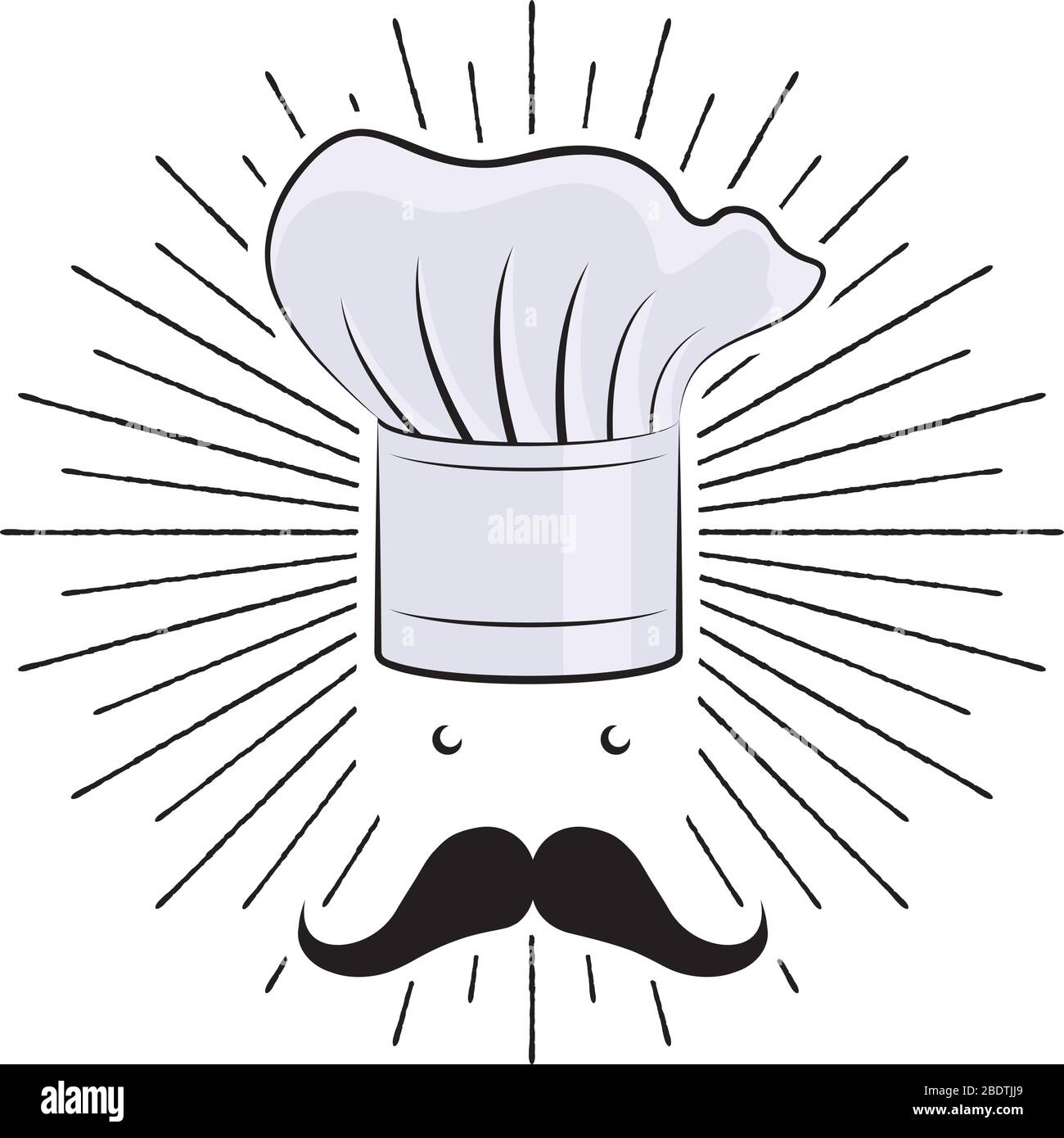 Cappellino cuoco/chef, baffi - illustrazione/clipart Immagine e Vettoriale  - Alamy