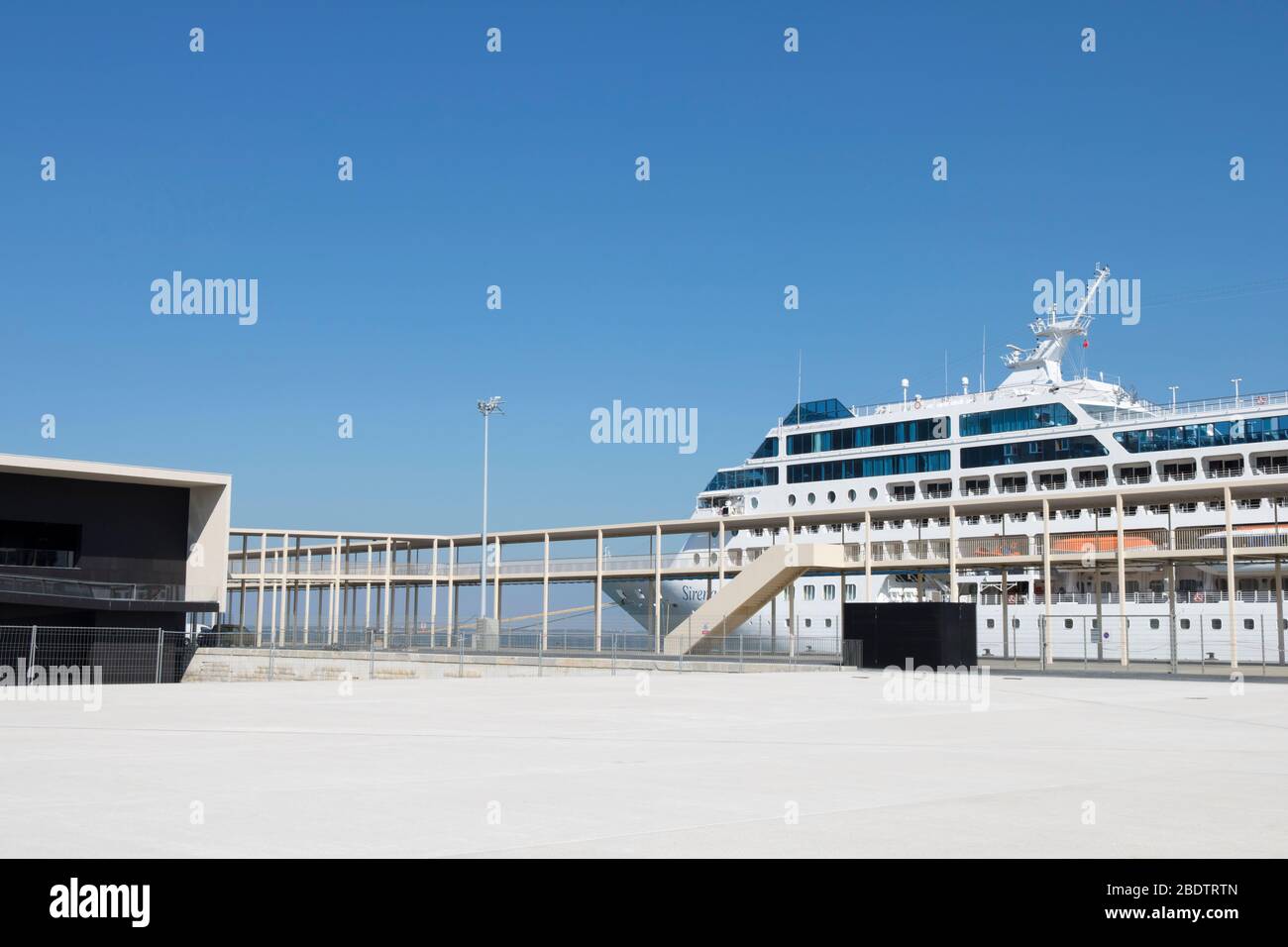 Crociera Sirena al terminal delle navi da crociera di Lisbona, Portogallo Foto Stock