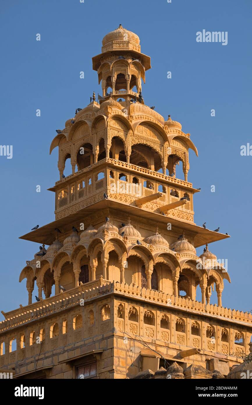 Tazia Tower Badal Vilas Mandir Palace Jaisalmer Rajasthan India Foto Stock