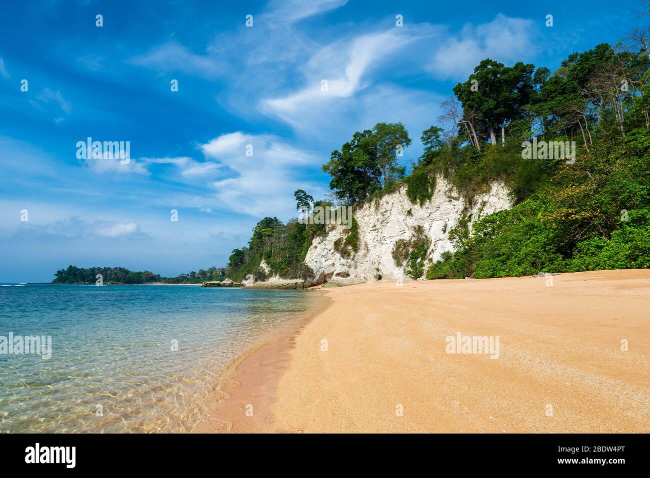 La più bella, esotica spiaggia Sitapur sulle Andamane a Neil isola delle Isole Andamane e Nicobare, India Foto Stock