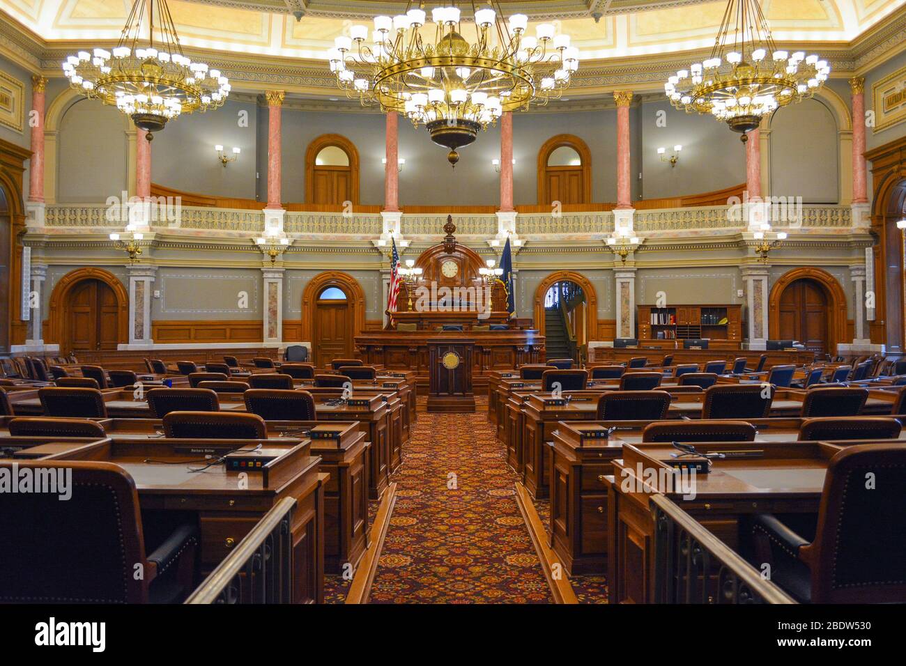 Camera dei rappresentanti del Kansas nella Statehouse Foto Stock
