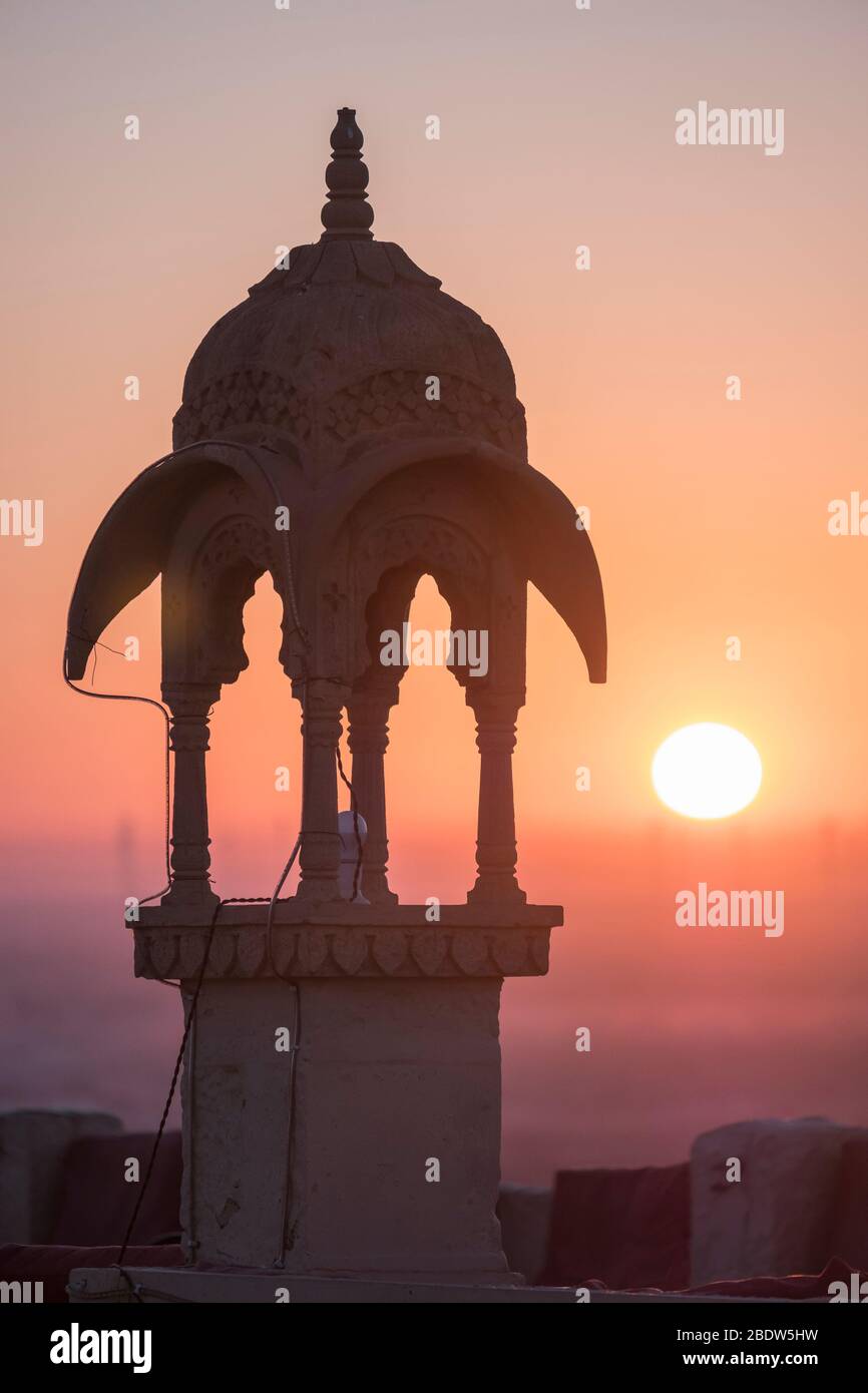 Vista dell'alba da Jaisalmer Fort Rajasthan India Foto Stock