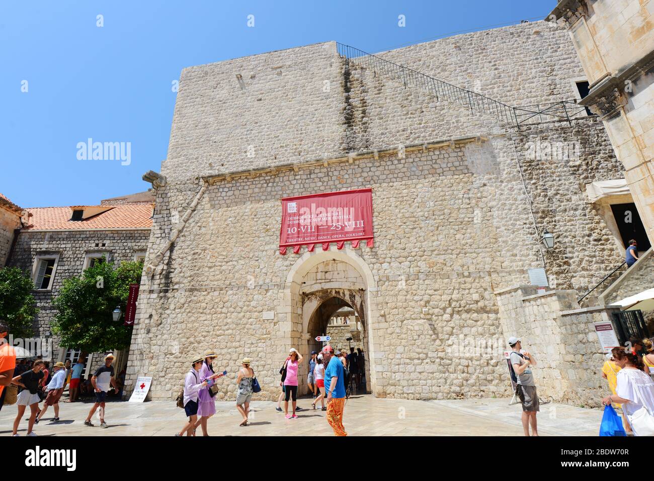 Porta pile nel centro storico di Dubrovnik. Foto Stock