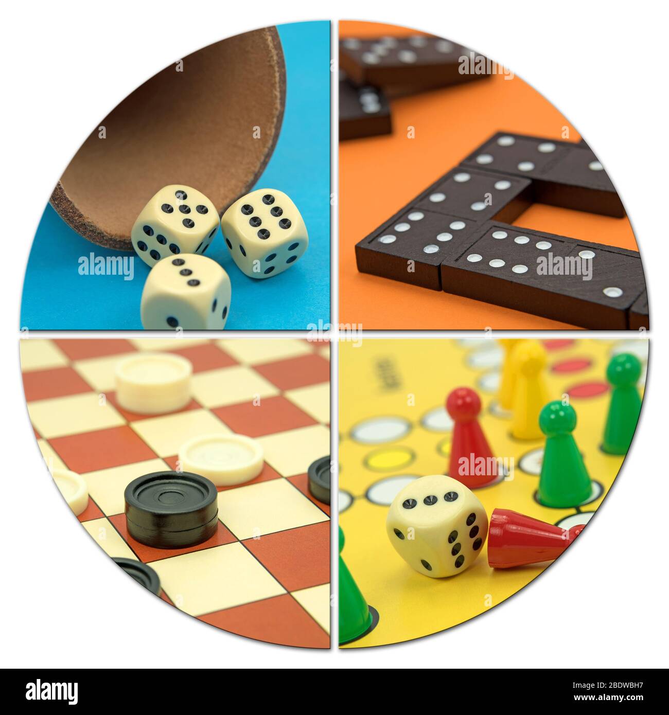 Giochi da tavolo in un collage Foto Stock