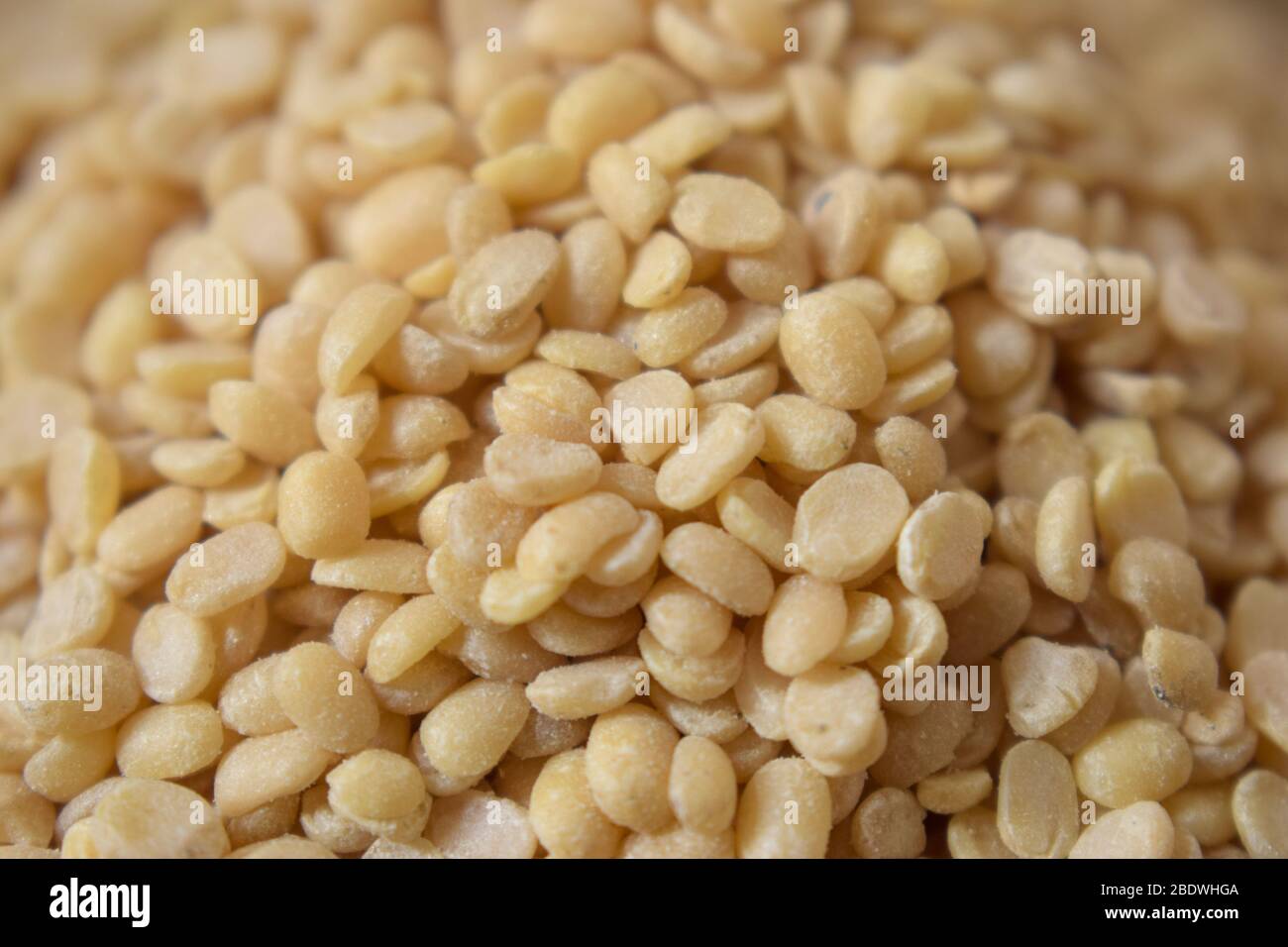 Split White URAD dal. Vigna mungo Beans come una trama astratta di sfondo Foto Stock