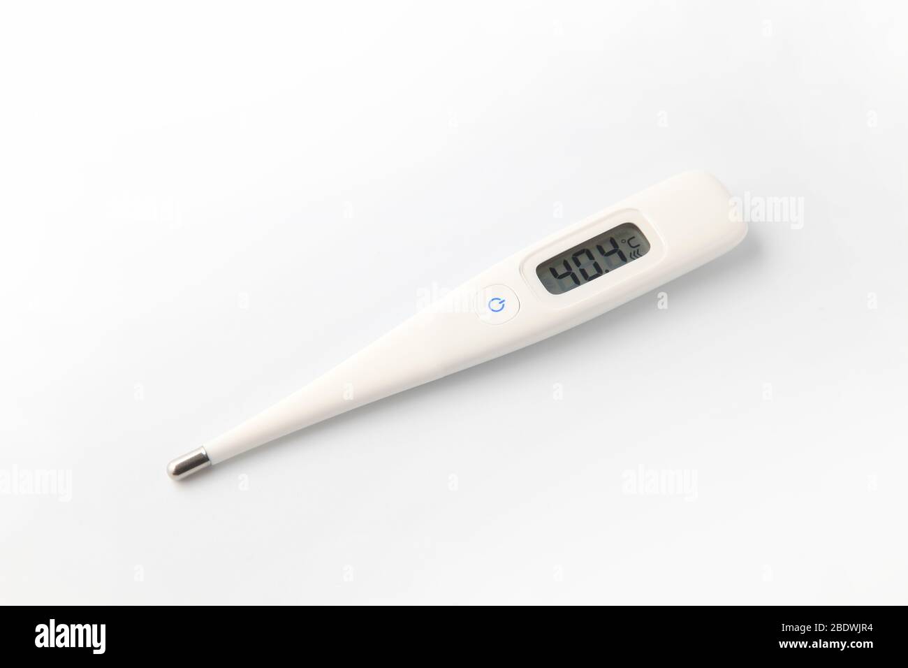 Termometro medico isolato su sfondo bianco Foto Stock