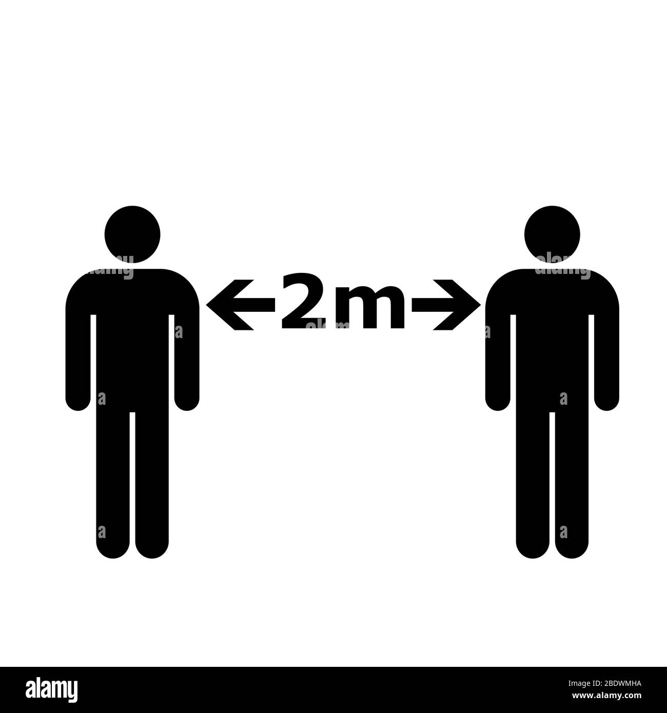 Immagine semplice che simboleggia la misura della distanza fisica da mantenere per evitare il contagio covid-19 durante la pandemia di 2020 coronavirus (1 metro Foto Stock