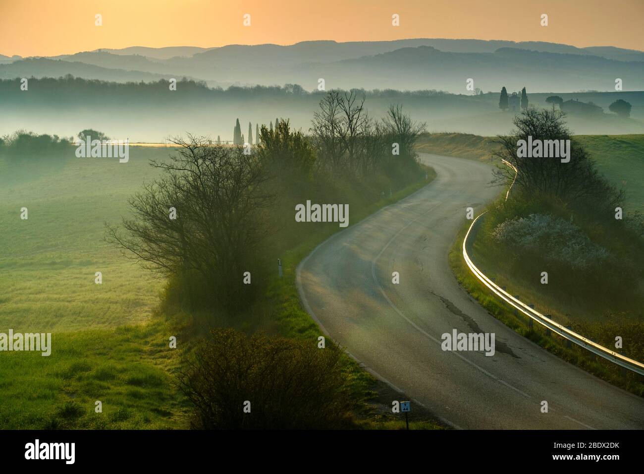 Val d'Orcia, Toscana, Italia Foto Stock