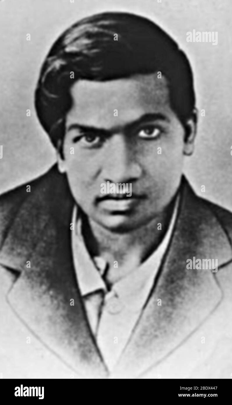 Srinivasa Ramanujan Iyengar, matematico indiano Foto Stock