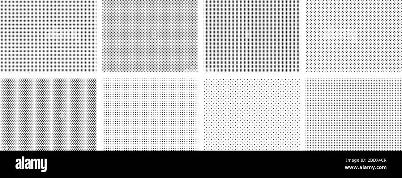Motivo puntini mezzitoni senza cuciture. Mosaico punteggiato, tessuto sportivo e filari buchi griglia sfondo vettoriale motivi Illustrazione Vettoriale