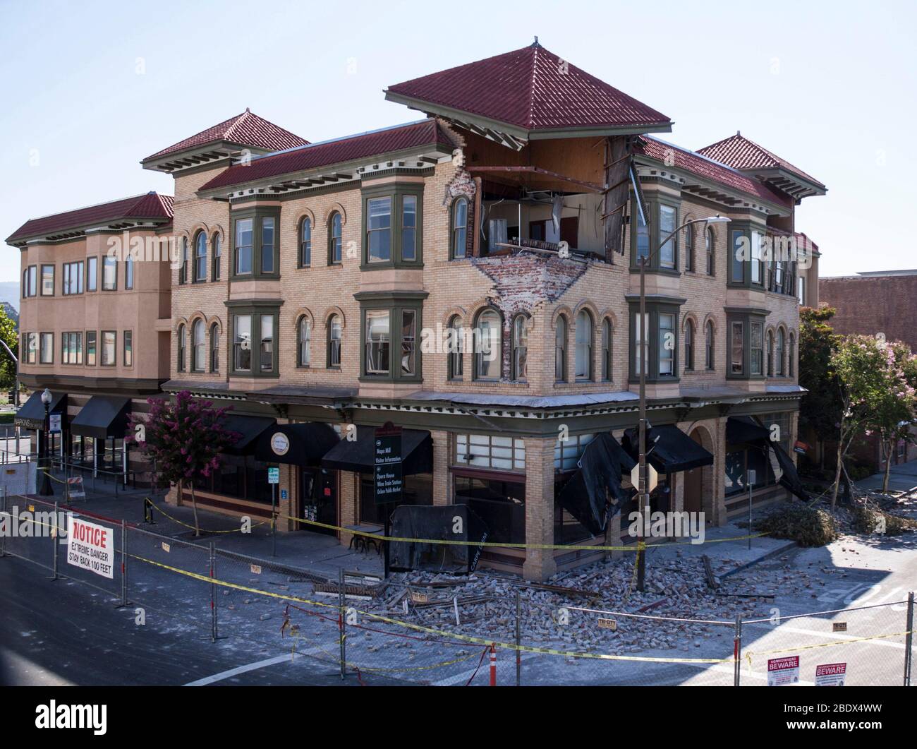 Danni da terremoto, Napa, 2014 Foto Stock