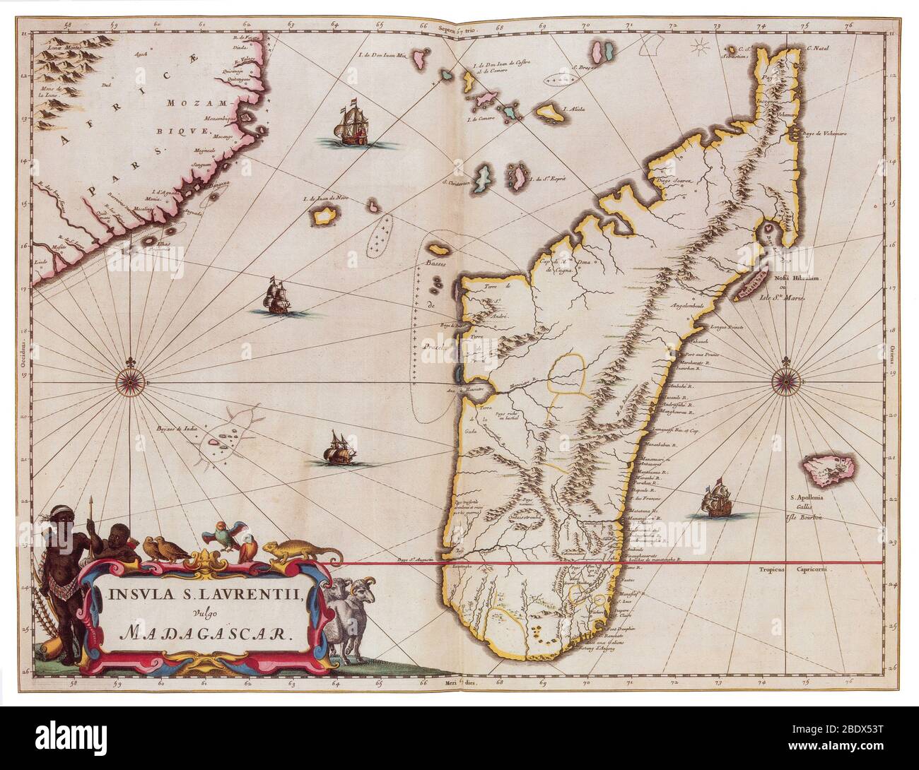 Joan Blaeu, Madagascar Map, 17 ° secolo Foto Stock