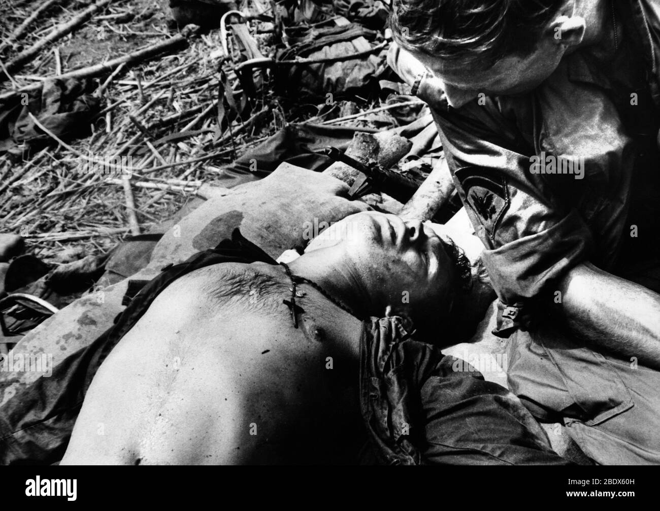 Solider ferito in Vietnam Foto Stock