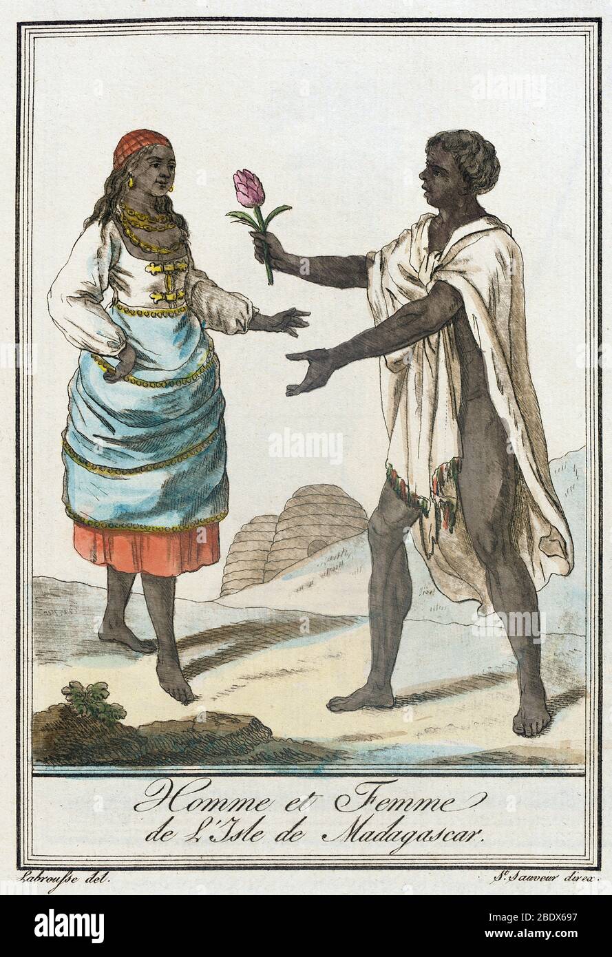 Africa orientale, coppia del Madagascar, 1797 Foto Stock