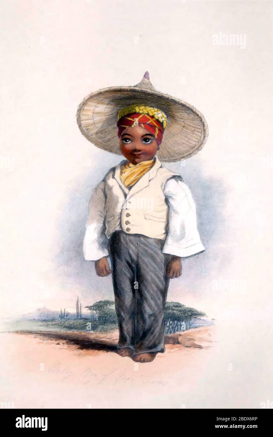 Sud Africa, Cape Malay Boy, 1840 Foto Stock