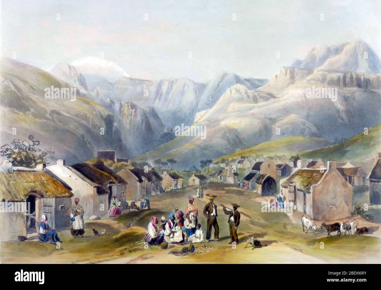 Sud Africa, stazione della missione genadendale, 1840 Foto Stock