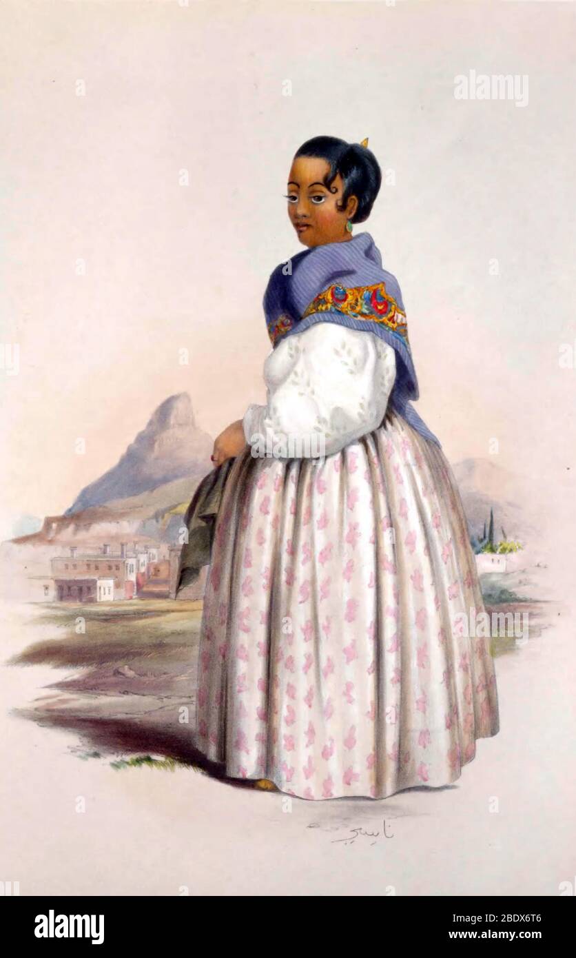 Sudafrica, Cape Malay Woman, 1840 Foto Stock