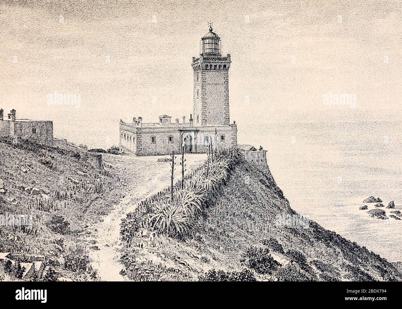 Nord Africa, Faro di Capo Spartel, 19 ° secolo Foto Stock