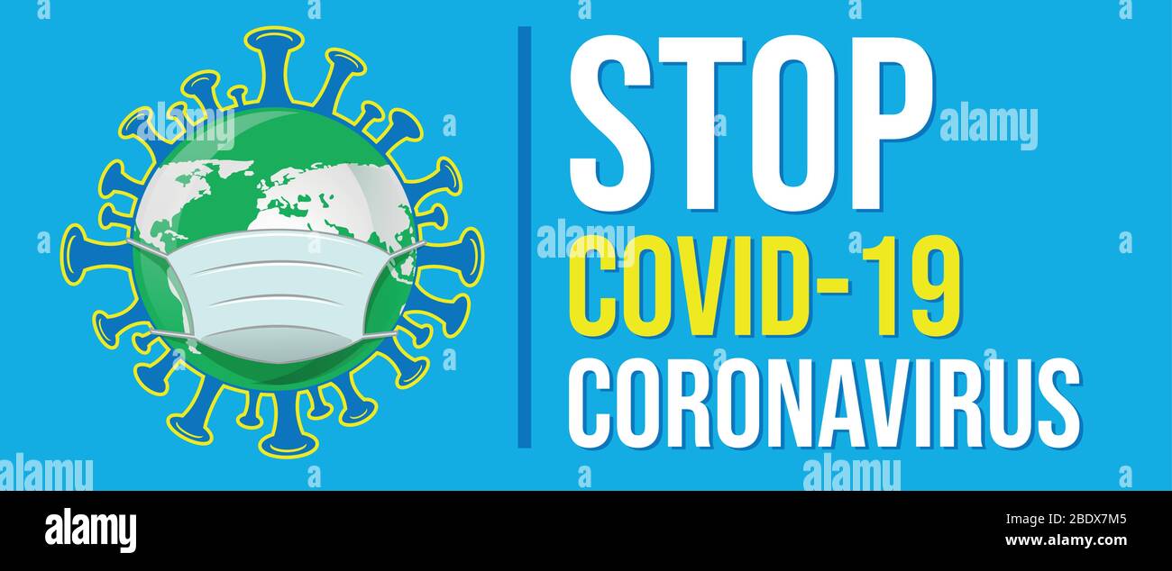 stop cartello covid19 coronavirus sfondo pandemico Illustrazione Vettoriale