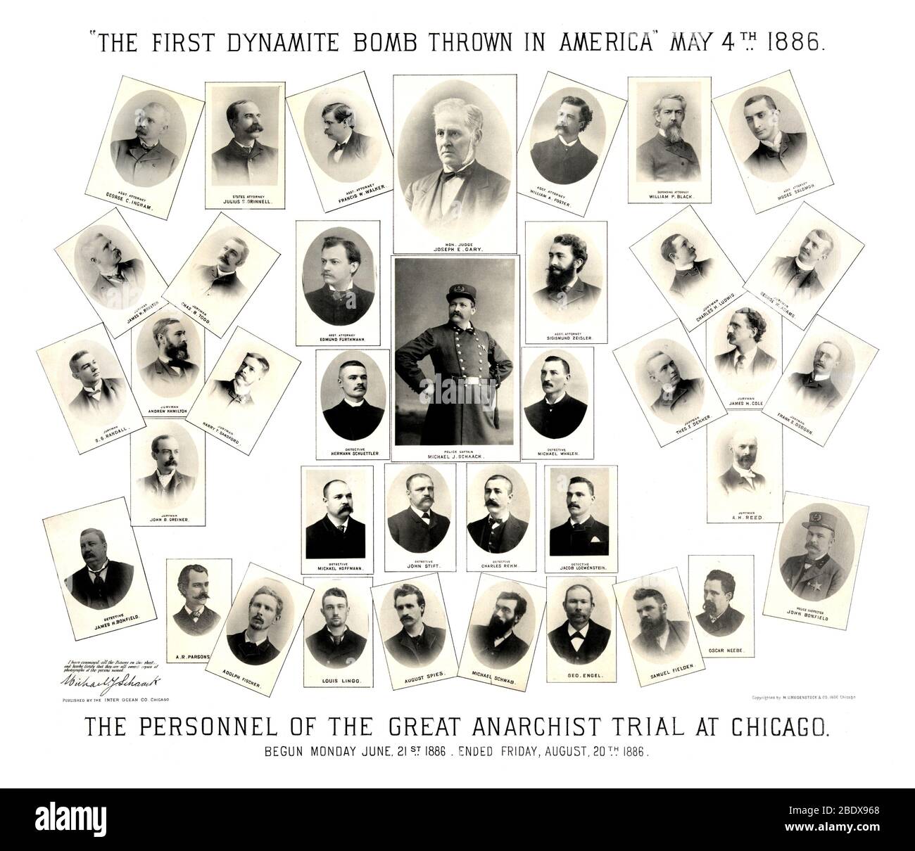 Haymarket Affair, Anarchist Trial Particiapants,1887 Foto Stock