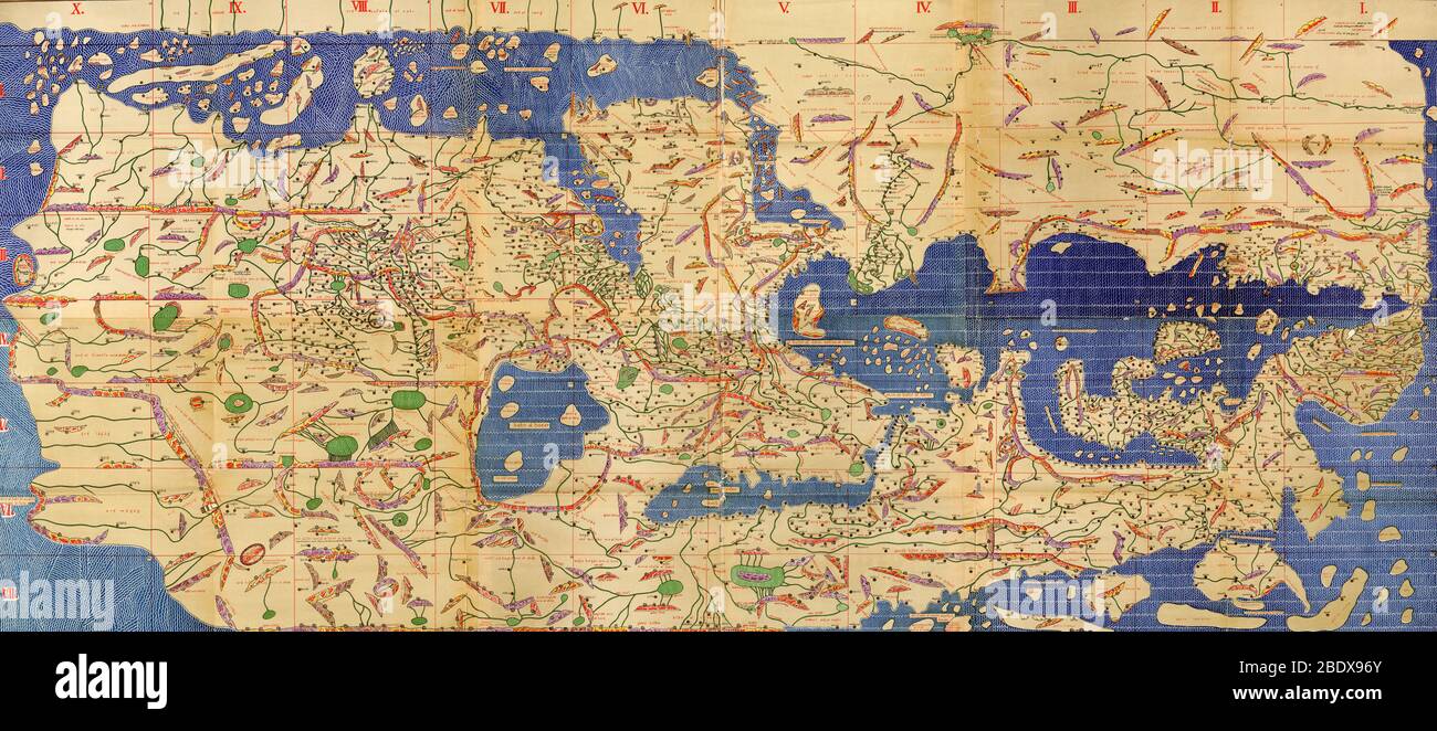 Tabula Rogeriana, disegnata da al-Idrisi, 1154 Foto Stock