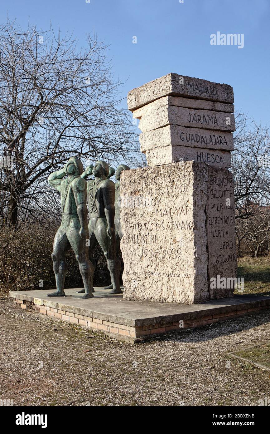 Memoriale ai combattenti ungheresi che hanno combattuto con la Brigata Internazionale Spagnola Foto Stock
