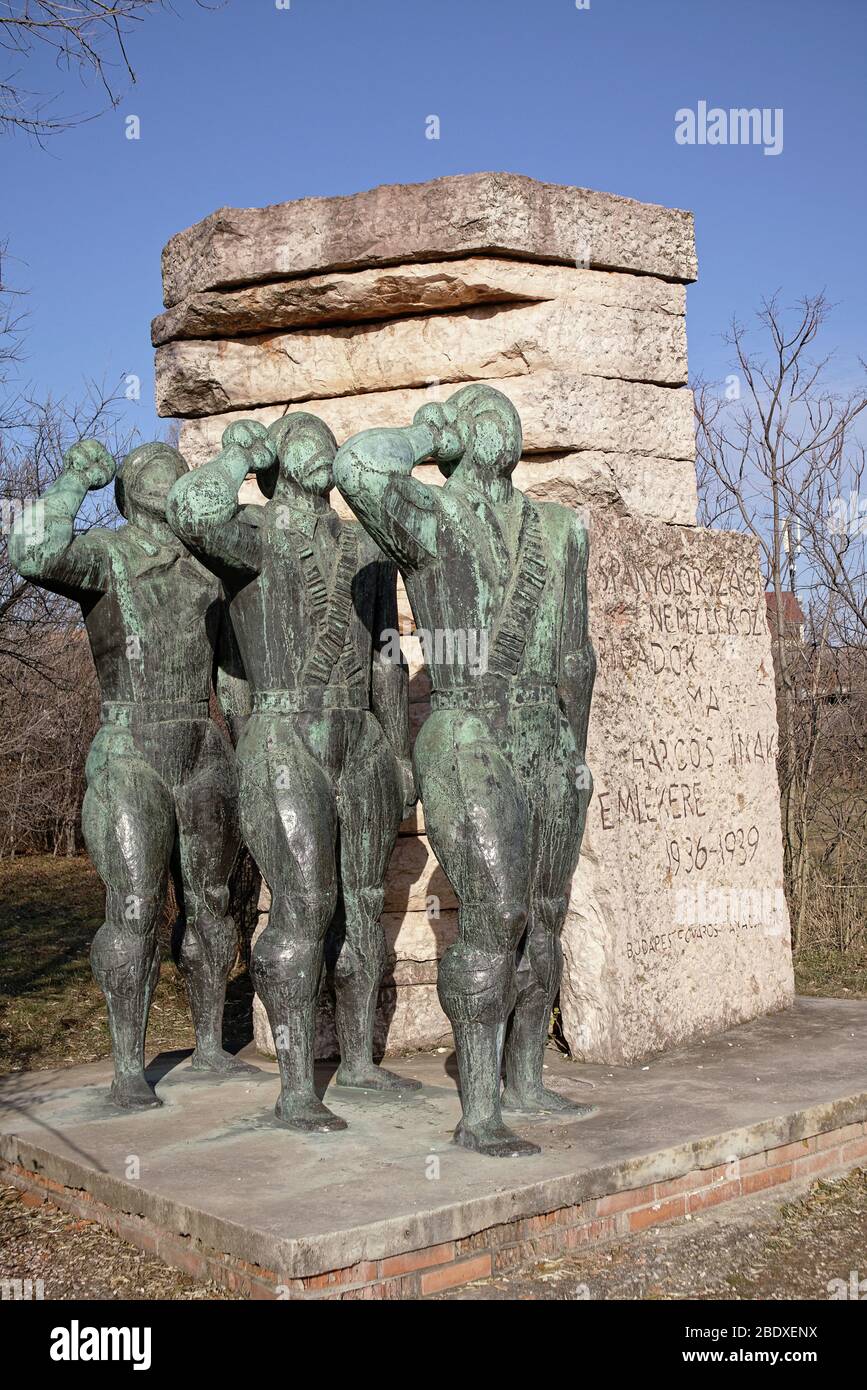 Memoriale ai combattenti ungheresi che hanno combattuto con la Brigata Internazionale Spagnola Foto Stock