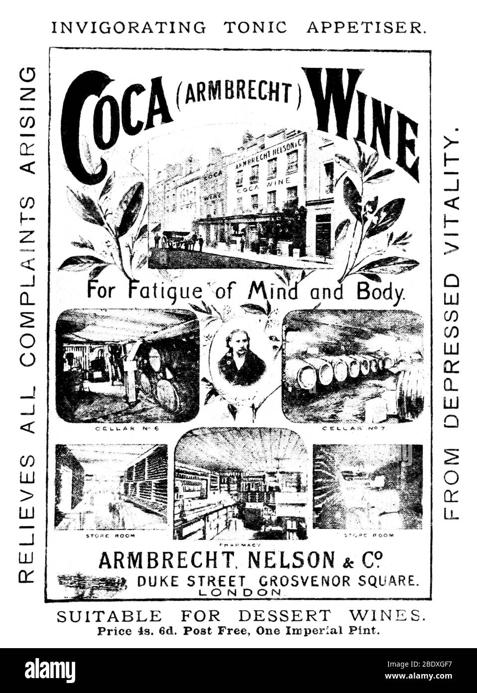 Pubblicità del vino Coca, 1893 Foto Stock