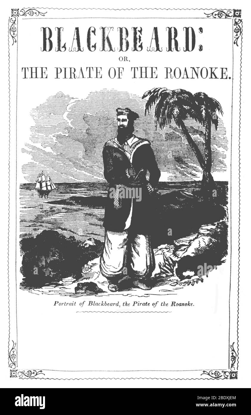 Edward Teach AKA Blackbeard, pirata inglese Foto Stock