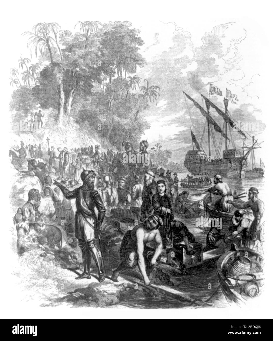 De Soto Landing in Florida, 1539 Foto Stock