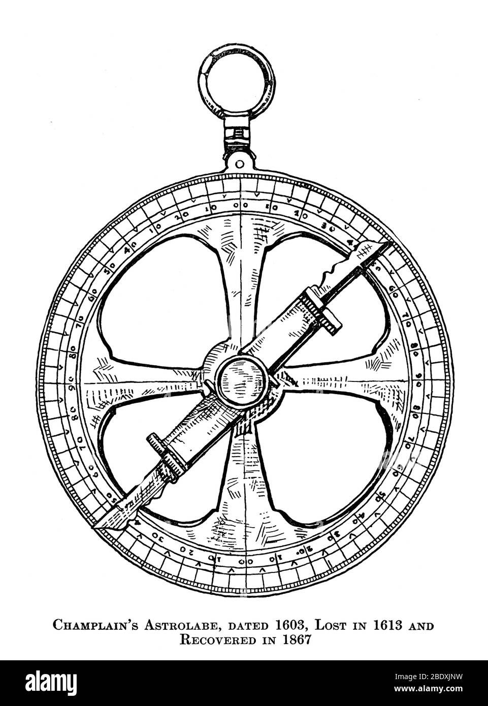 Astrolabe di Samuel de Champlain Foto Stock
