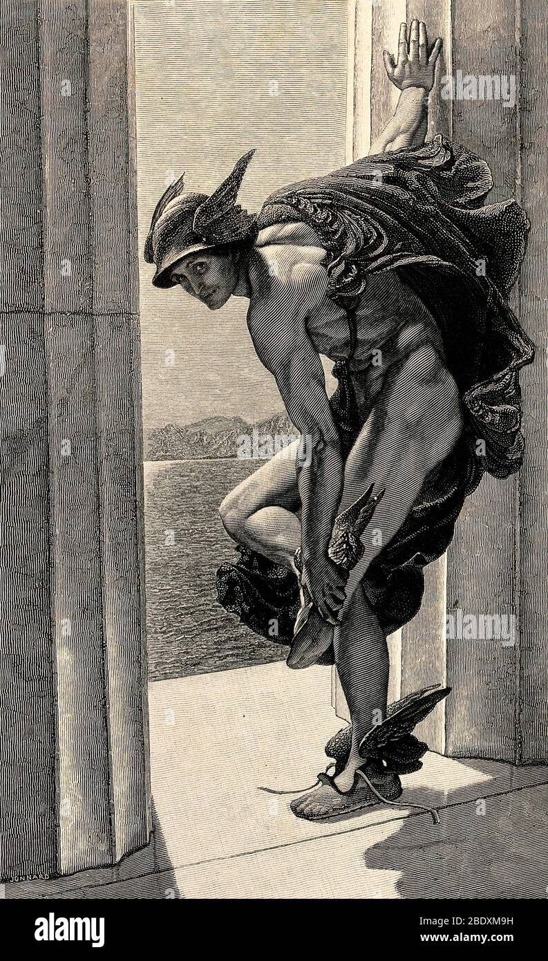 Mercurio o Hermes, Dio greco e romano Foto Stock