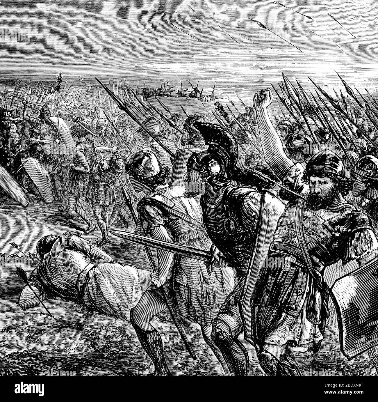 Battaglia di Maratona, 490 a.C. Foto Stock