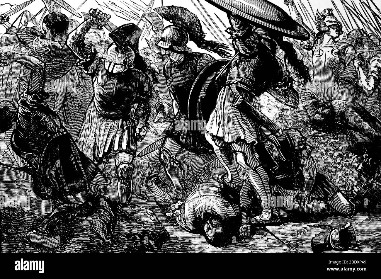 Battaglia di Chaeronea, 338 BC Foto Stock