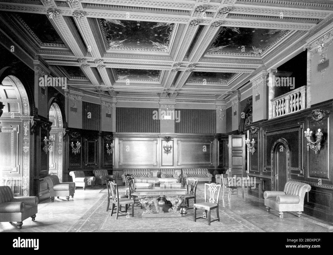 Biblioteca del Congresso, Sala lettura del Senato, 1897 Foto Stock