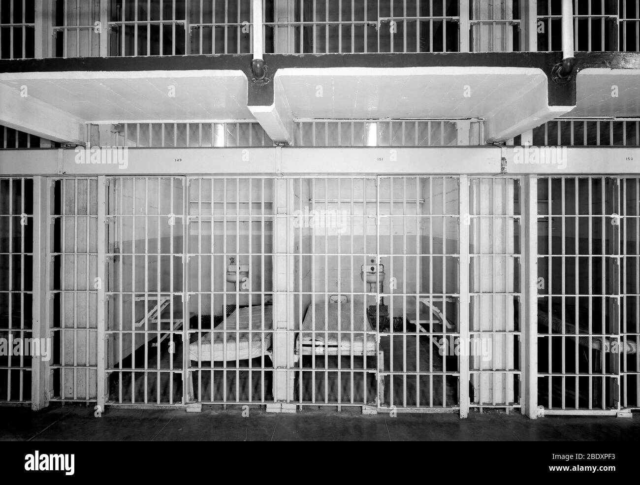Alcatraz, blocco celle C, celle 149 e 151, 1986 Foto Stock