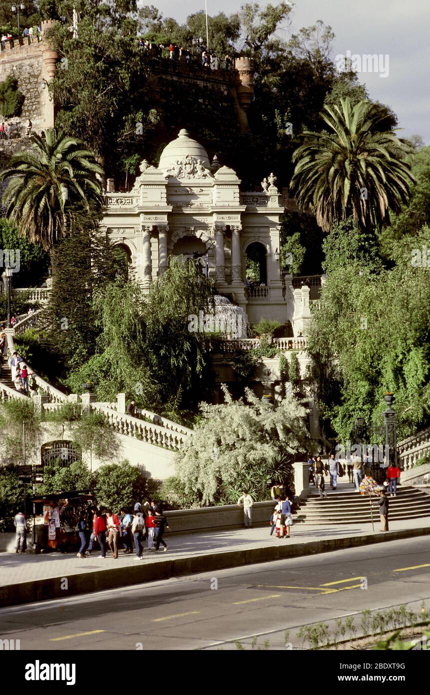 Cerro Santa Lucia, Cile Foto Stock