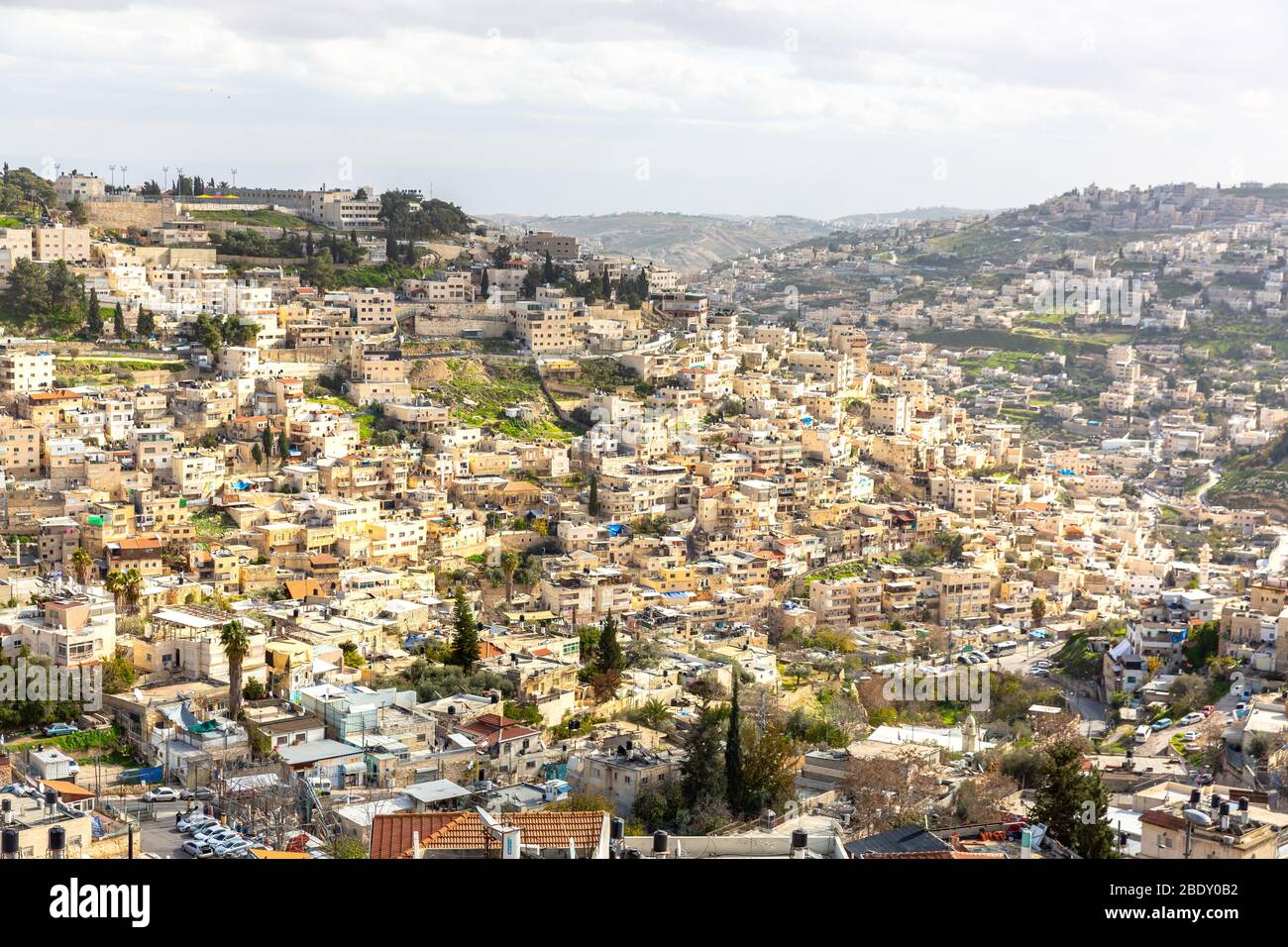 Veduta aerea della città vecchia di Gerusalemme. Israele Foto Stock